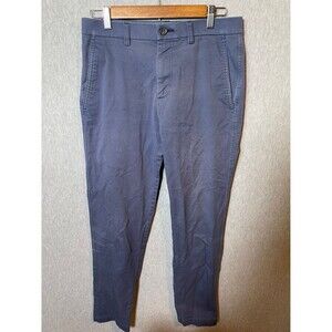 Haggar Men's Blue Chino Pants Size 30x32 Slim Fit Stretch Flat Front Casual